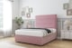 image 2 of Sloomy Texas Pink Plush Divan Bed With Mattress No Drawers With 54" Floor Standing Headboard 2'6 Small Single | Pink | Pink | Small Single | 1