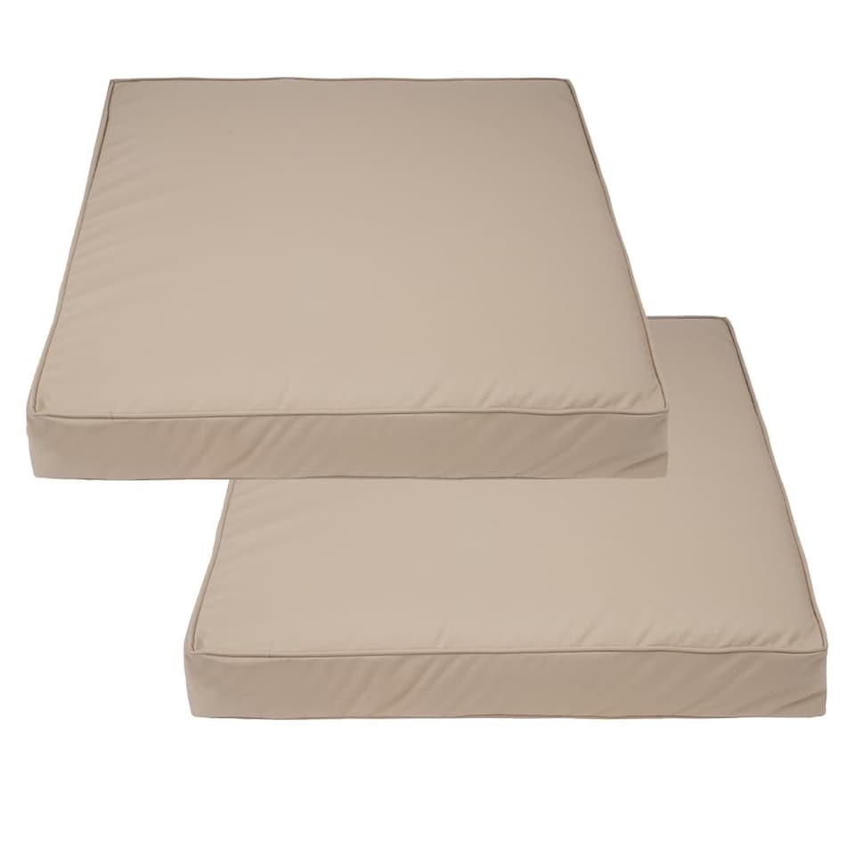 image 1 of Covers&All Square Cushion Slipcover for Patio Couch Sofa Seats Cover only, Pack of 2, 32in D x 32in W, Beige