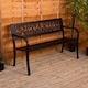 image 1 of Garden Vida 3 Seater Steel Garden Bench Outdoor Patio Seating, Tulipo