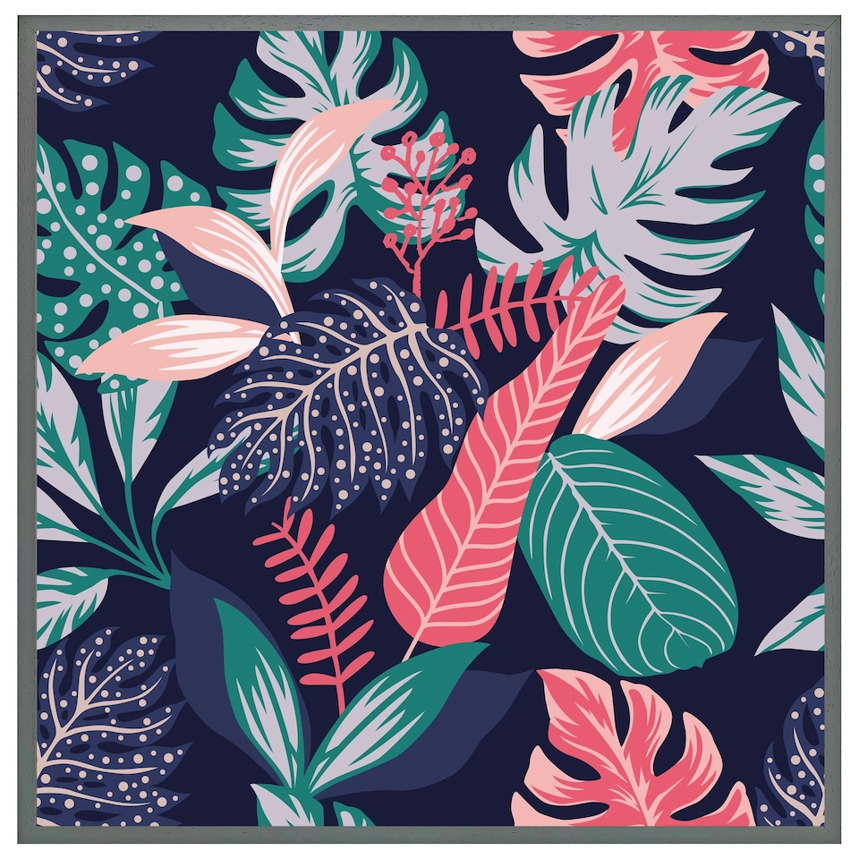 image 1 of Tropical plant leaves (Picture Frame) Black | XS