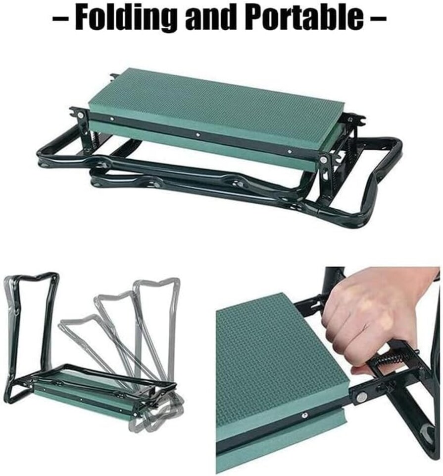 image 1 of Garden Kneeler with Handles Soft Foam Kneeling Pad Portable Seat Tool Pouch