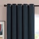 image 6 of Furn Soft Chenille Blackout Eyelet Curtain Pair, 229cm width x 229cm drop | Blue | Navy | 1