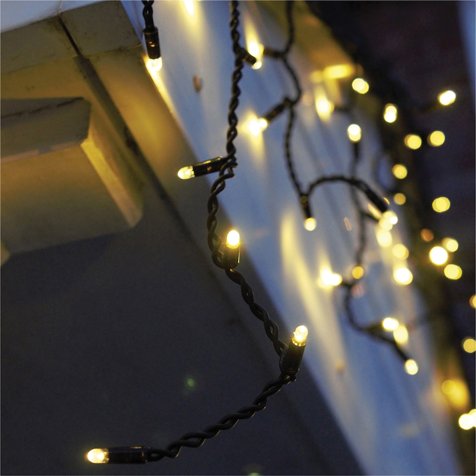 image 1 of Icicle lights Black Rubber 60/40/20 Drop  12M