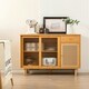 image 4 of COSTWAY Kitchen Buffet Sideboard Storage Cabinet Cupboard Brown