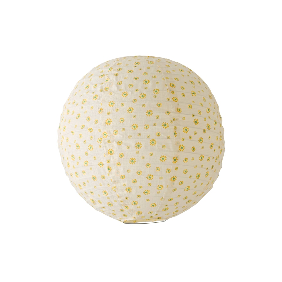 image 1 of ValueLights Annie Ditsy Floral Natural Fabric Globe Ball Ceiling Lamp Shade