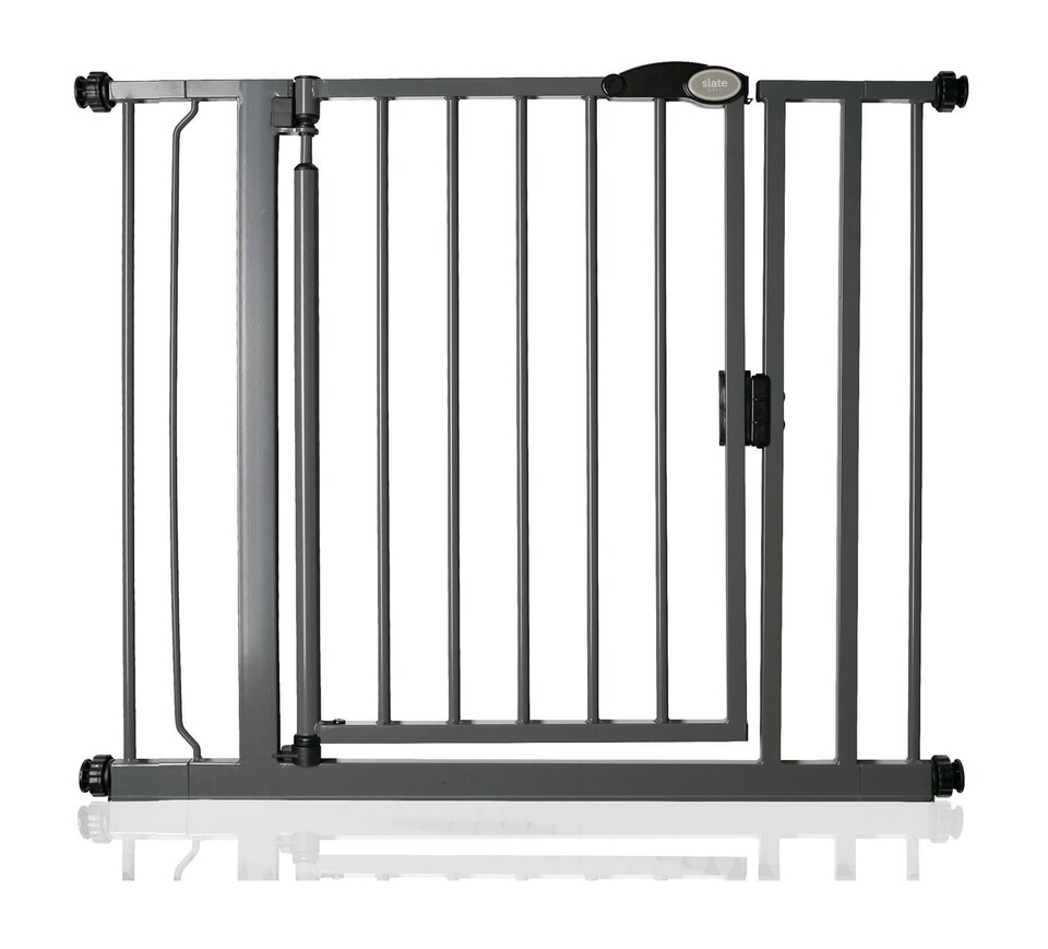 image 1 of Safetots Pressure Fit Self Closing Stair Gate, 89.4cm - 96.4cm, Slate Grey, Auto Closing Baby Gate, Safety Barrier for Toddler, Easy Installation