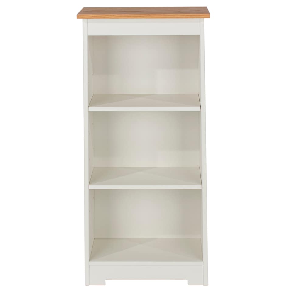 image 1 of Colorado Low Narrow Bookcase - MDF/MDP - 44 x 21.5 x 100 cm - Soft White/Oak | White