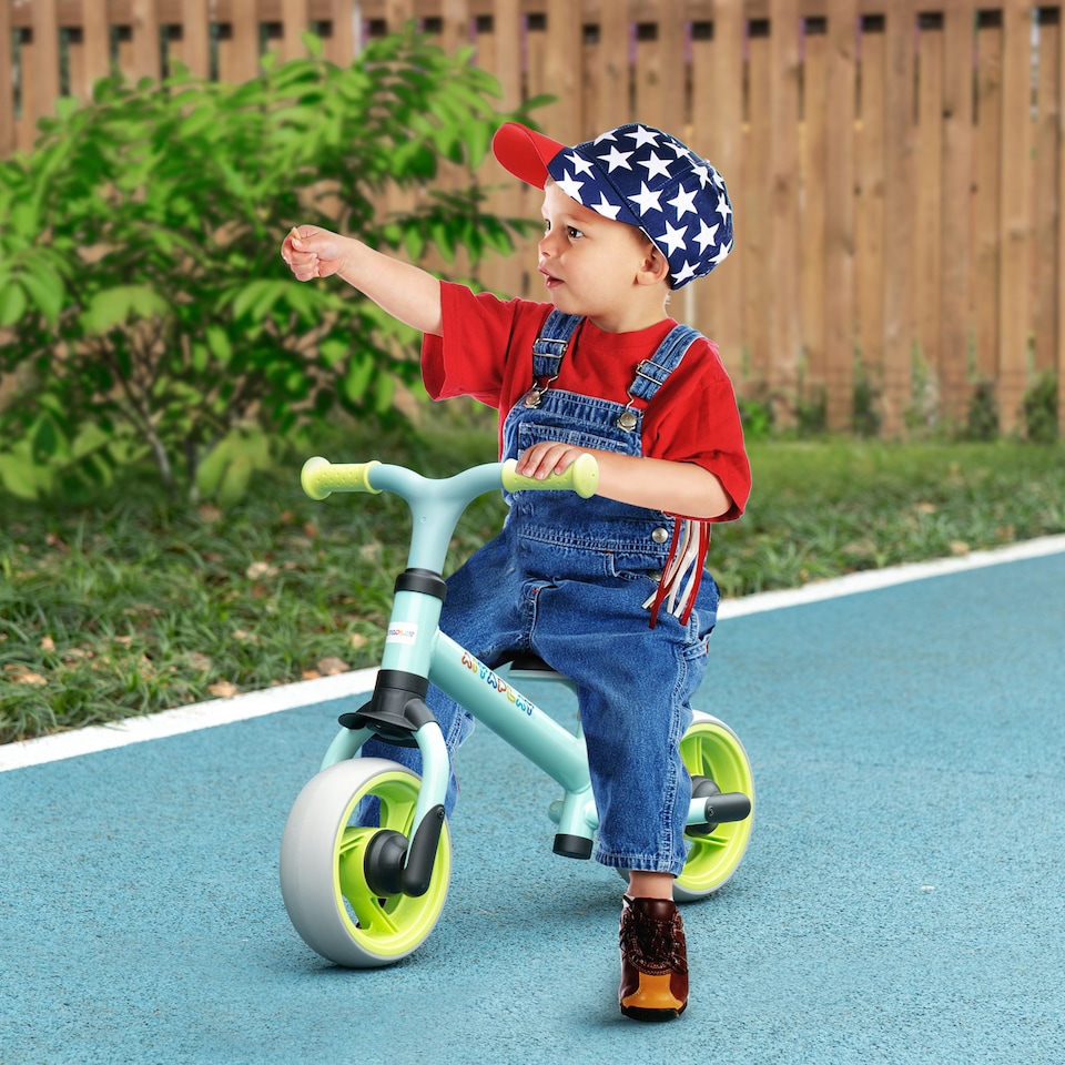 image 1 of AIYAPLAY 8" Baby Balance Bike with Adjustable Seat, Lightweight Training Bike for Children with EVA Wheels, Easy Installation, No Pedals, for Ages 18-48 Months - Green | Green
