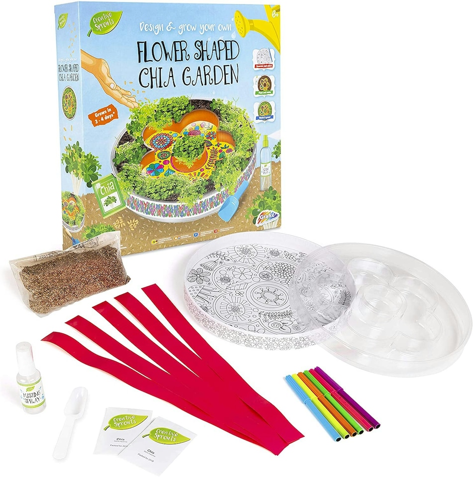 image 1 of Design & Grow Your Own Flower Shaped Chia Garden Educational Garden Activity