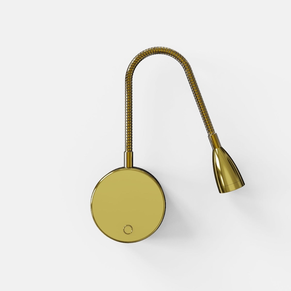image 1 of CGC MATILDA Satin Gold Adjustable Flexible Neck LED Rechargeable Magnetic USB-C Bedside Wall Light
