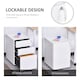 image 3 of Vinsetto 3-Drawer Mobile Filing Cabinet, Steel Lockable File Cabinet for A4, Legal, Letter, Compact Under Desk Storage Unit with Pre-Assembled Body Except Wheels for Home Office, 39 x 48 x 59cm, White