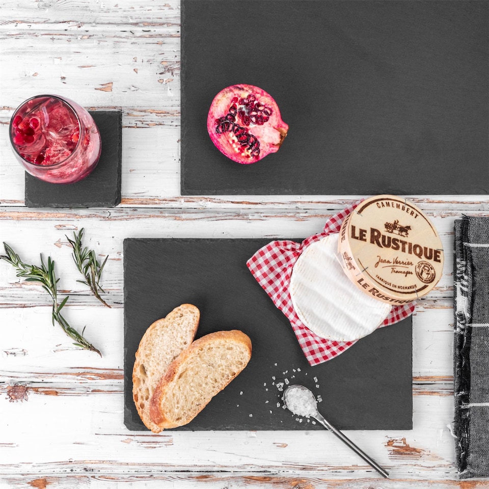 image 1 of Argon Tableware Square Slate Coasters - 10cm - Pack of 12