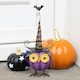 image 2 of Purple Metal Owl Ornament with Witch Hat