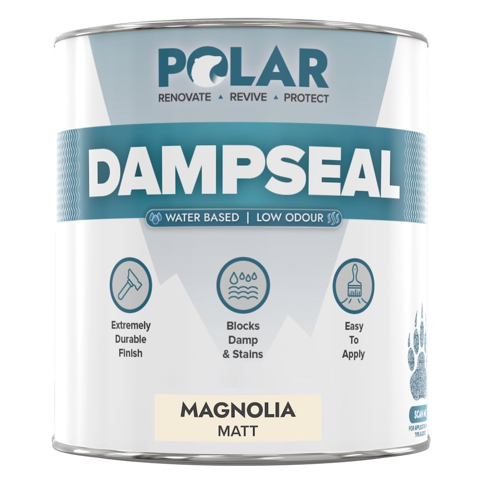 image 1 of Polar Damp Seal Paint Water Based Low Odour Matt | Cream | Magnolia | 1 litre