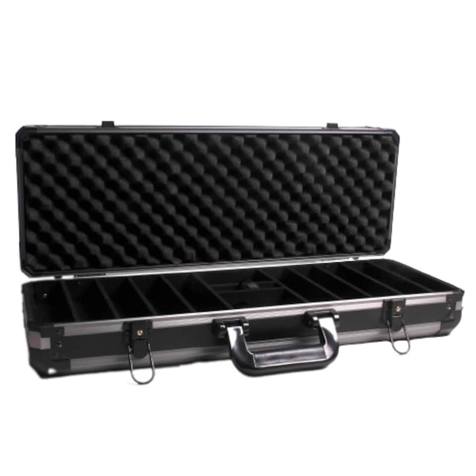 image 1 of Redtooth Poker Empty Heavy Duty Black Aluminium Poker Chip Case - Holds up to 500 Pieces