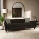 image 1 of Sturdy Black Dimity Fabric 3 Seat Sofa, Stylish Mid Century Sofa For Bedroom, Comfortable 3 Seater Sofa Black