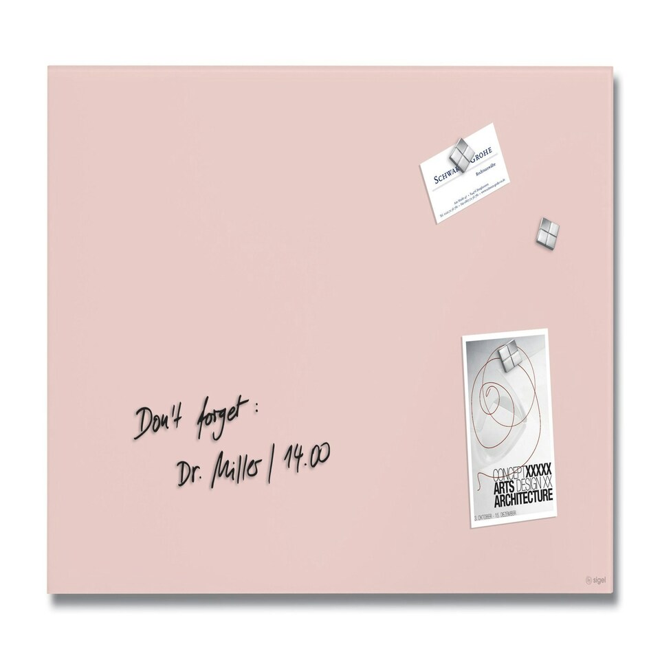 Artverum Magnetic Glass Drywipe Board Rose 600x400  - GL514