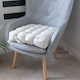 image 8 of Quilted Button Seat Pad Cushion Booster 100% Cotton Cover 45cm Square Gold