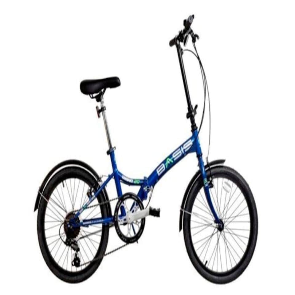 Basis Compact Folding Commuter Bicycle, 20" Wheel, 6 Speed - Metallic Royal Blue