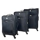 image 3 of 3Pcs Luggage Suitcase Set Soft Shell Trolley 4 Wheel Travel Cabin Carry On Bag Black | Medium