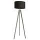 image 3 of ValueLights Jackson Grey Wood Tripod Floor Lamp with Black Fabric Lamp Shade