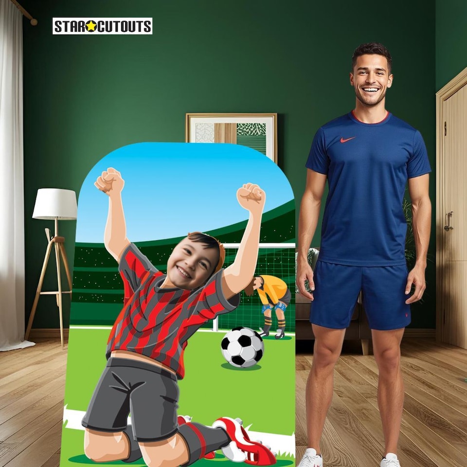 image 1 of World Football Tournament Goal Scoring Childrens Stand In Cardboard Cutout - 117cm