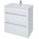 image 1 of Bathroom 2-Drawer Floor Standing Vanity Unit with Ceramic Basin 800mm Wide - White  - Brassware Not Included | White | White | 1