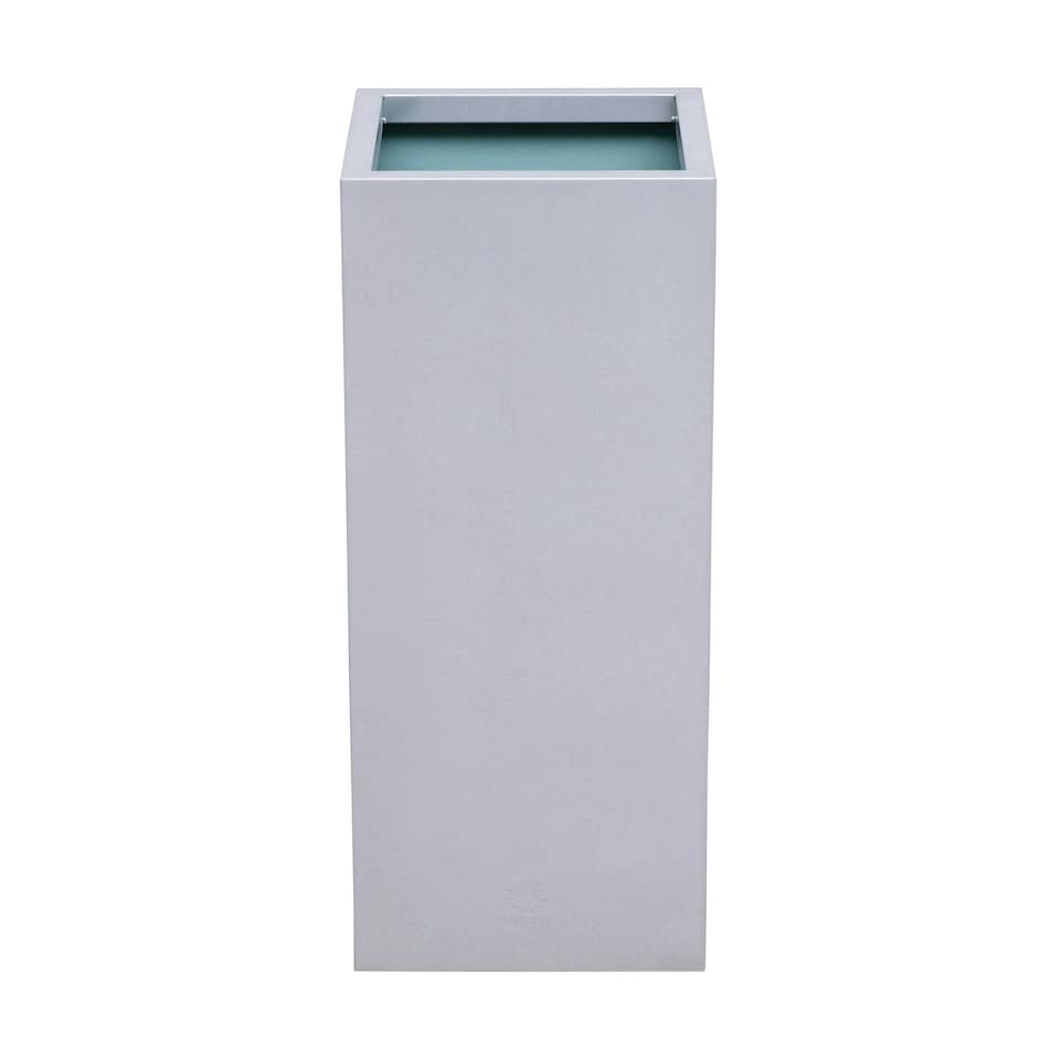 image 1 of Primrose Zinc Galvanised Tall Rectangular Cube Plant Pot Silver 75cm x 32cm
