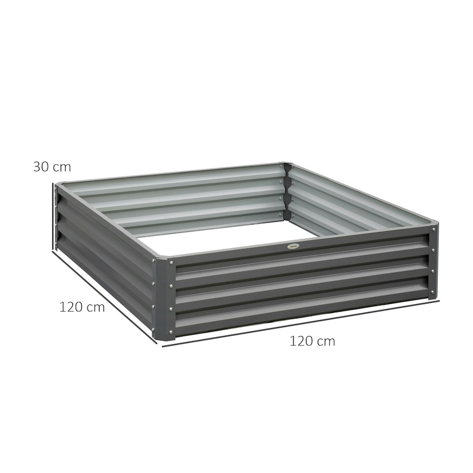image 1 of Outsunny Raised Garden Bed Metal Garden Flower Vegetable Planter
