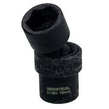 16mm 3/8in Drive Universal Swivel Wobble Metric Impact Shallow Socket