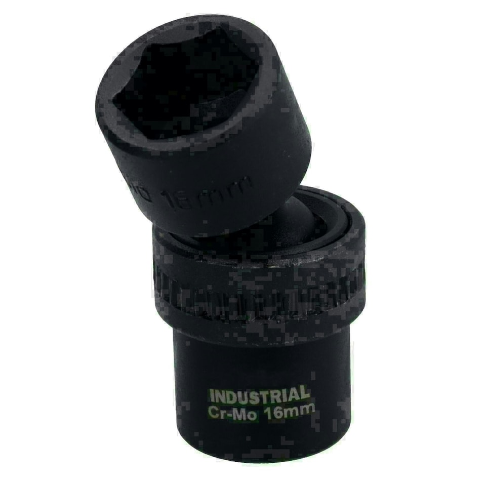 image 1 of 16mm 3/8in Drive Universal Swivel Wobble Metric Impact Shallow Socket