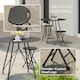 image 5 of Outsunny Folding Stool Set of 4, Decorative Garden Stool Set | Grey | One Size