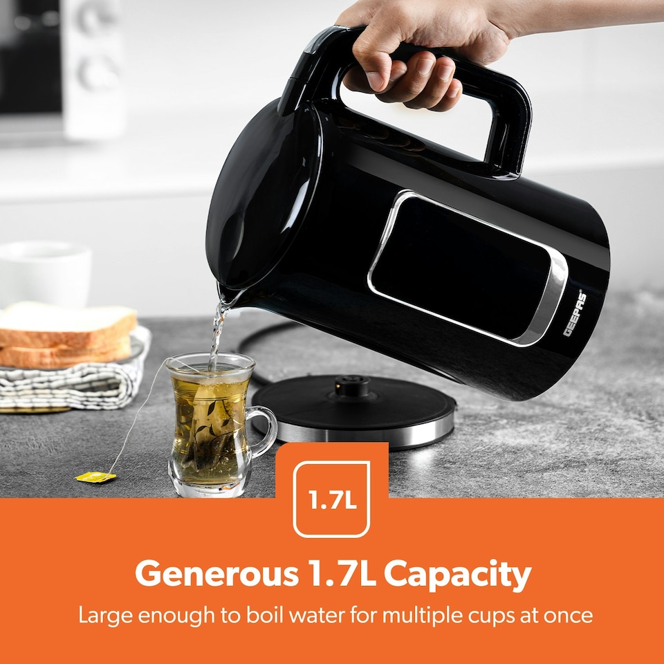 image 1 of GEEPAS 1.7L Digital Electric Kettle 2 Slice Bread Toaster & 7.5L Digital Air Fryer Combo Kitchen Set
