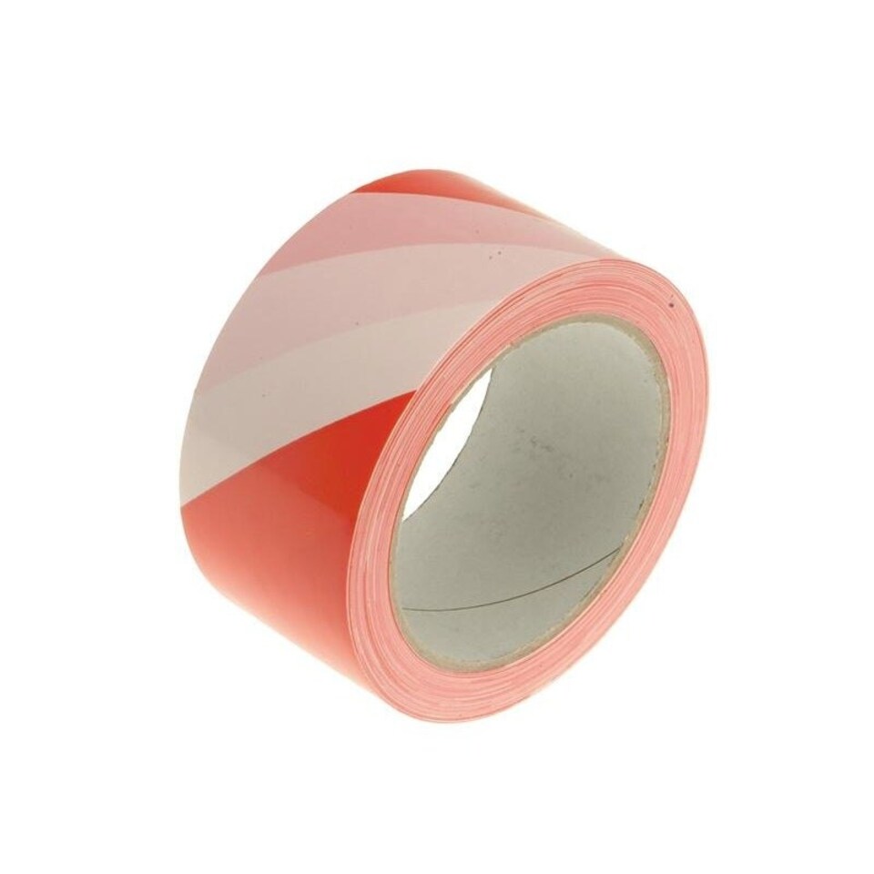Faithfull Professional Self-adhesive Hazard Tape - Red and White stripes - Red/White