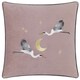 image 1 of Paoletti Moonlit Flight Embroidered Velvet Dusty Pink Filled Cushion 45 x 45 cm Multi