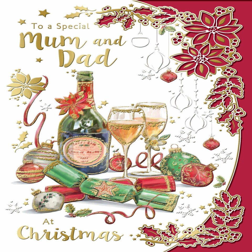 image 1 of To a Special Mum and Dad Gold Foil Finished Christmas Card