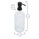 image 3 of Harbour Housewares 2pc Glass Soap Dispenser Set with Ceramic Tray & Labels - 500ml - Amber/Black