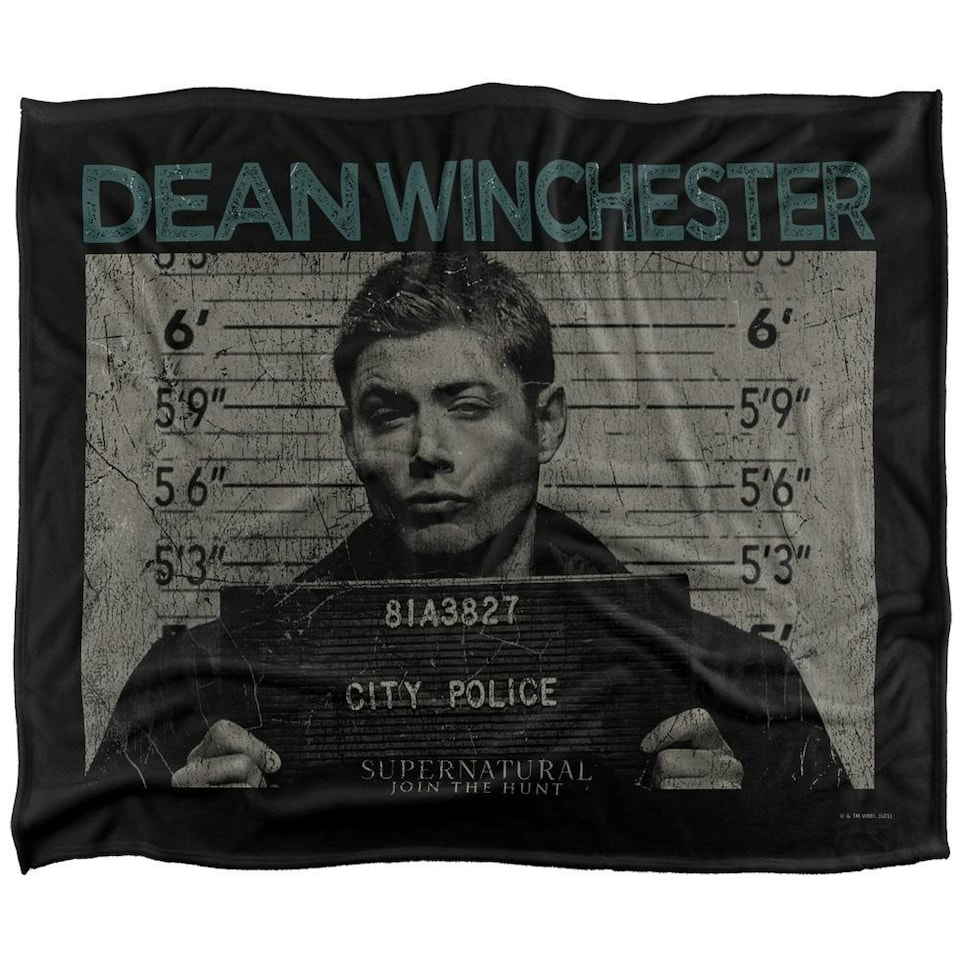 image 1 of Supernatural Mugshot Dean Winchester Blanket - Multicoloured - One Size