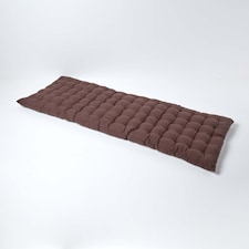 Homescapes Garden Bench Cushion Luxury 3 Seater Cotton Indoor Outdoor Seat Pad | Brown | 143 x 48 cm | 1