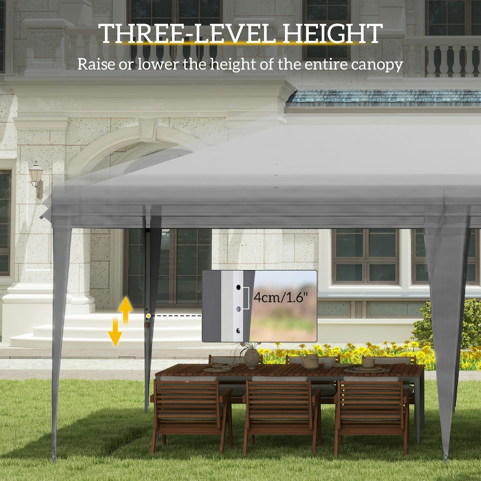 image 1 of Outsunny 3 x 6 m Pop Up Gazebo Patio Party Event Heavy Duty Canopy Black