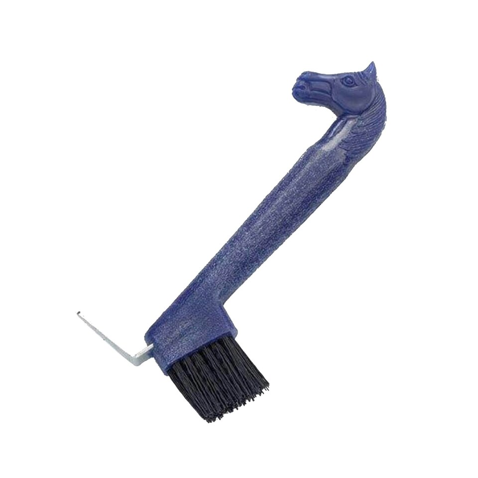 Lincoln Horse Head Hoof Pick With Brush - Blue - One Size