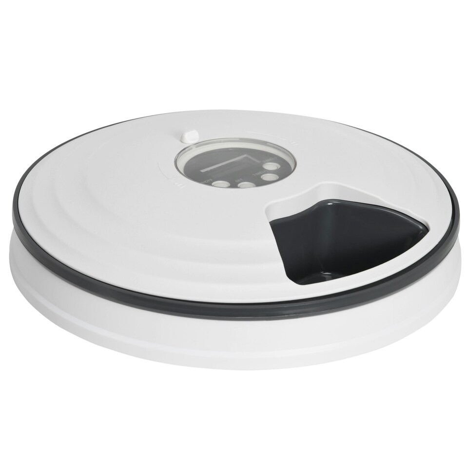 image 1 of PawHut Pet Feeder w/ Digital Timer Six-Meal Food Dispenser Trays White