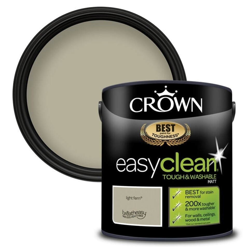 image 1 of Crown Easyclean Matt Emulsion 2.5L Light Fern