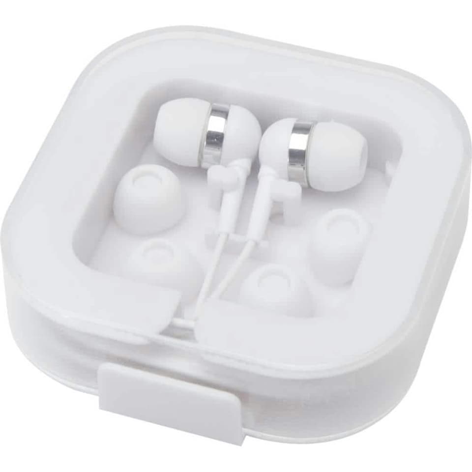 image 1 of Dofida Recycled ABS Plastic Wired Earphones - White - One Size