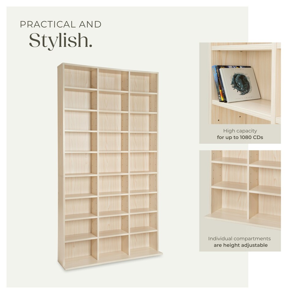 image 1 of CD Shelf Unit Christel - 27 compartments for up to 1080 CDs Brown | Beech