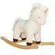 image 1 of AIYAPLAY Rocking Horse, Kids Ride On Horse with Unicorn Design, Sounds, Plush Ride On Toy for Ages 2-4 Years, White