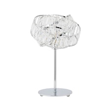 ValueLights Polished Chrome And Clear Acrylic Jewel Intertwined Rings Design Table Lamp