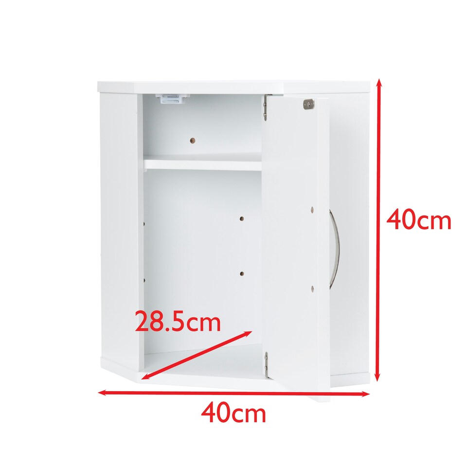 image 1 of Elegant Brands Salcombe Upright Bread Bin and Kitchen Corner Cabinet in White White