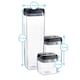 image 3 of Argon Tableware 4pc Food Storage Containers Set - Grey Airtight Plastic Storage Pantry Food Organiser with Flip Lock Lid 3 Sizes