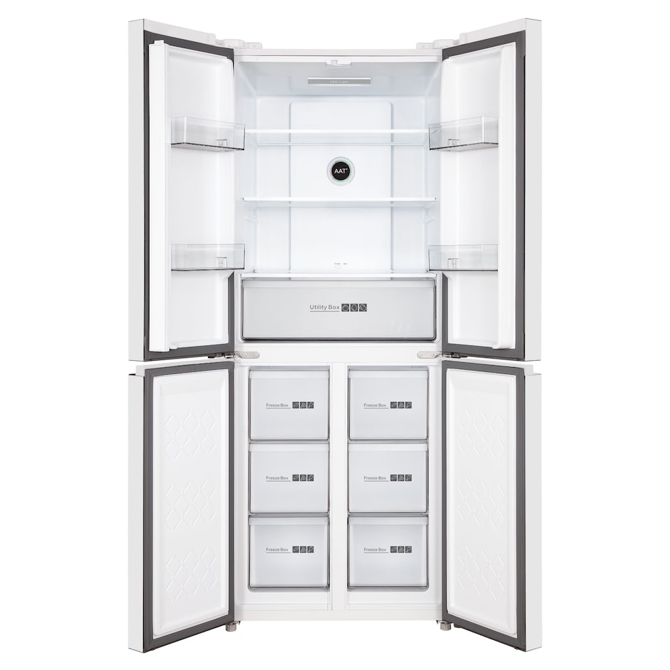 image 1 of HYE 394 Litre No Frost Cross Door American Fridge Freezer, 70cm, White - RF01AMCD394W07